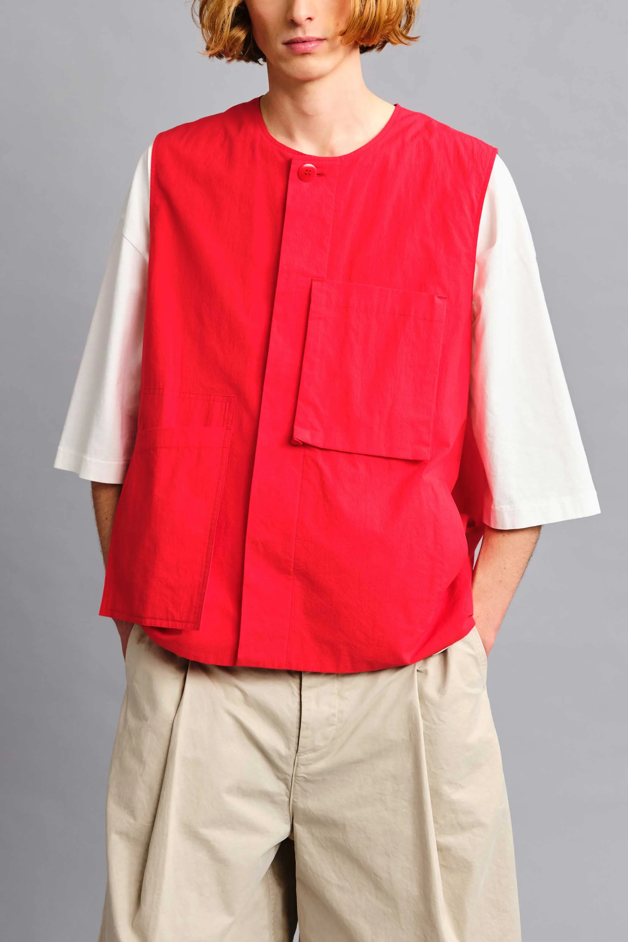THE TINKER GILET / FINE RIPSTOP COTTON JAM,Men Wear