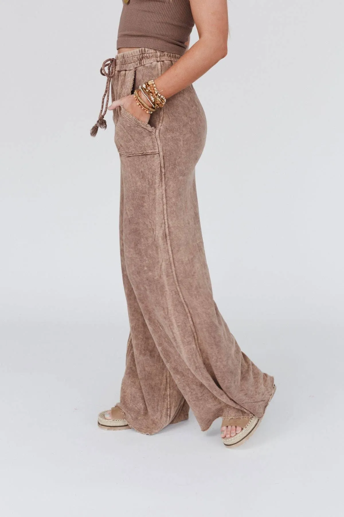 Three Bird Nest Relaxing Robin Wide Leg Pant - New Mocha,Women Wear