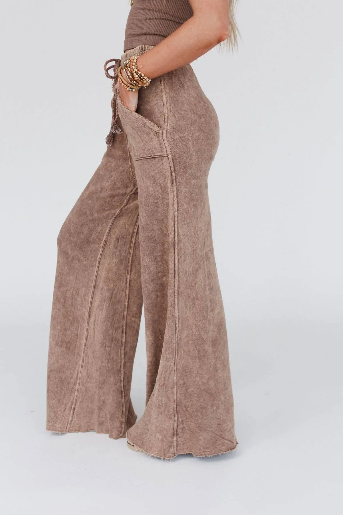 Three Bird Nest Relaxing Robin Wide Leg Pant - New Mocha,Women Wear