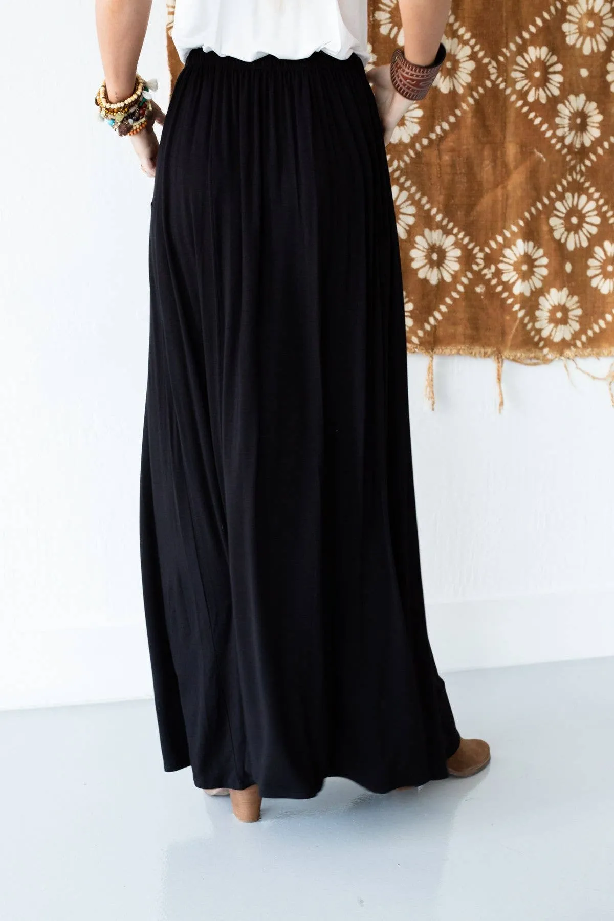 Three Bird Nest The Perfect Pocketed Maxi Skirt - Black,Women Wear