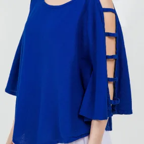 Viki Detailed Cut-Out 3/4 Sleeve Top,Women Wear