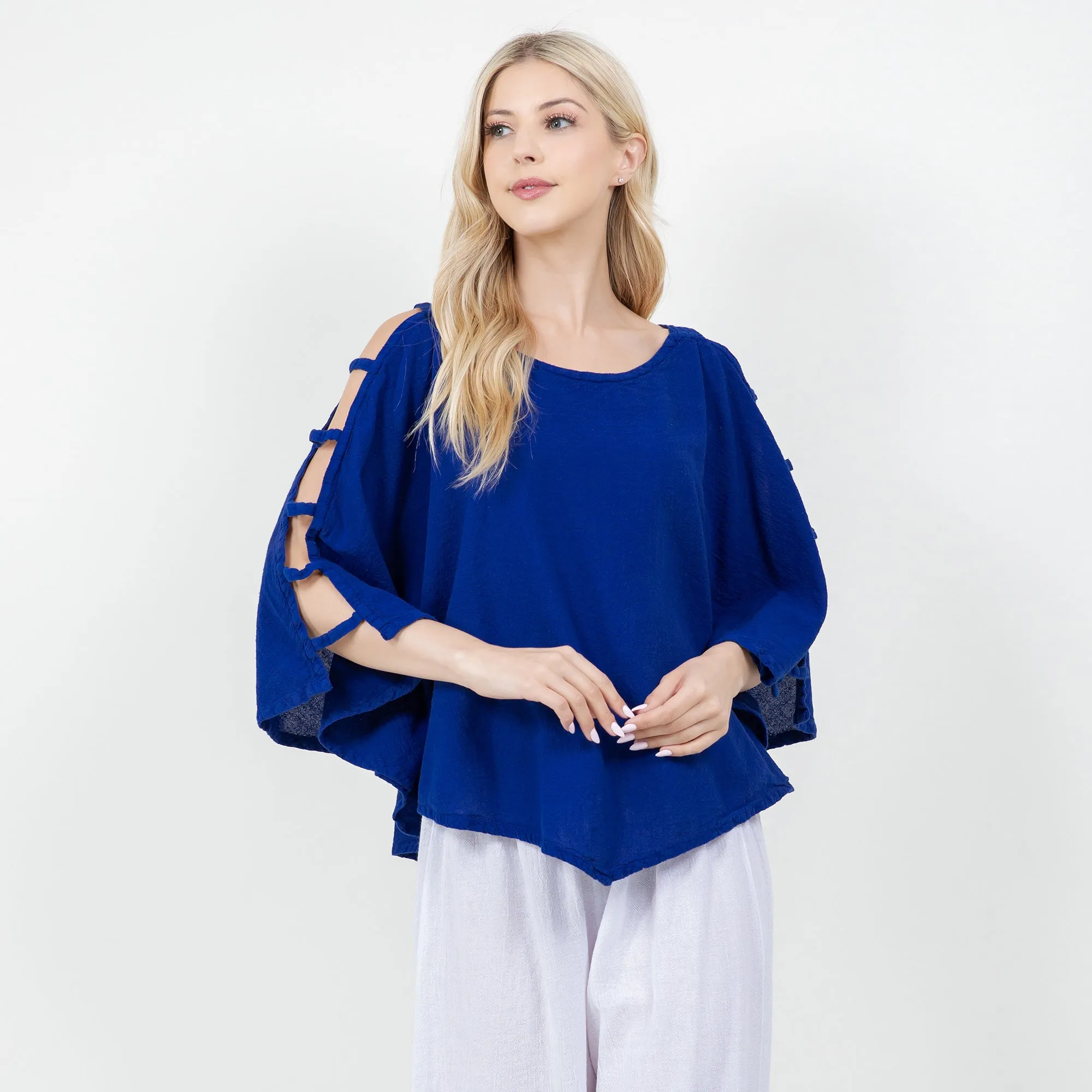 Viki Detailed Cut-Out 3/4 Sleeve Top,Women Wear