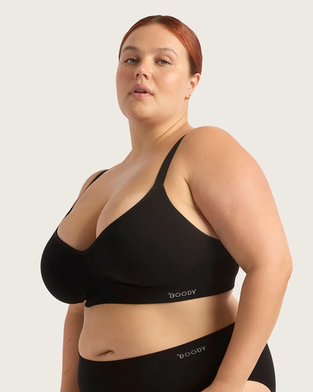 Wireless Full Bust T-Shirt Bra - Black,Women Wear