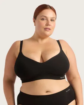 Wireless Full Bust T-Shirt Bra - Black,Women Wear