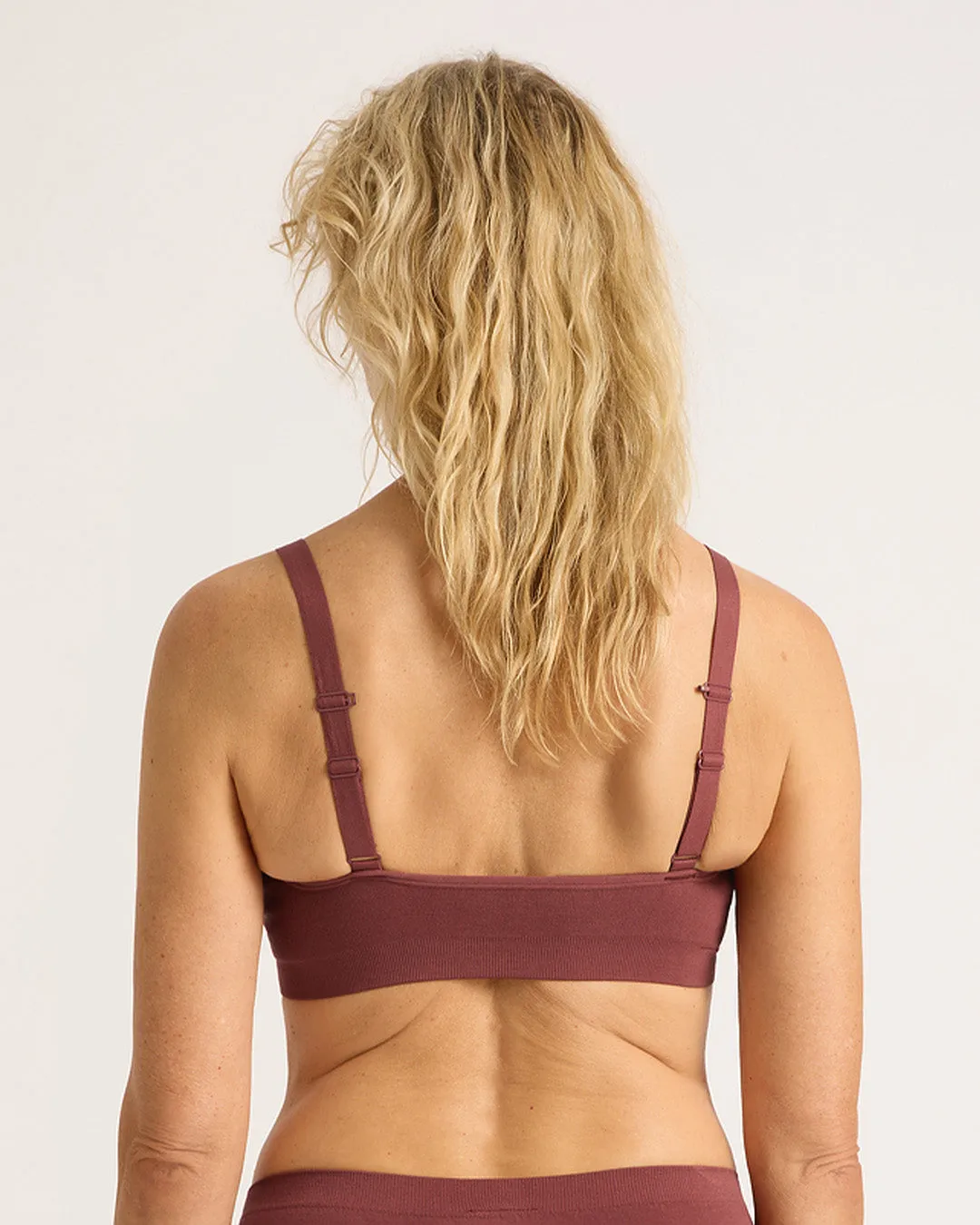 Wireless Full Bust T-Shirt Bra - Rosewood,Women Wear