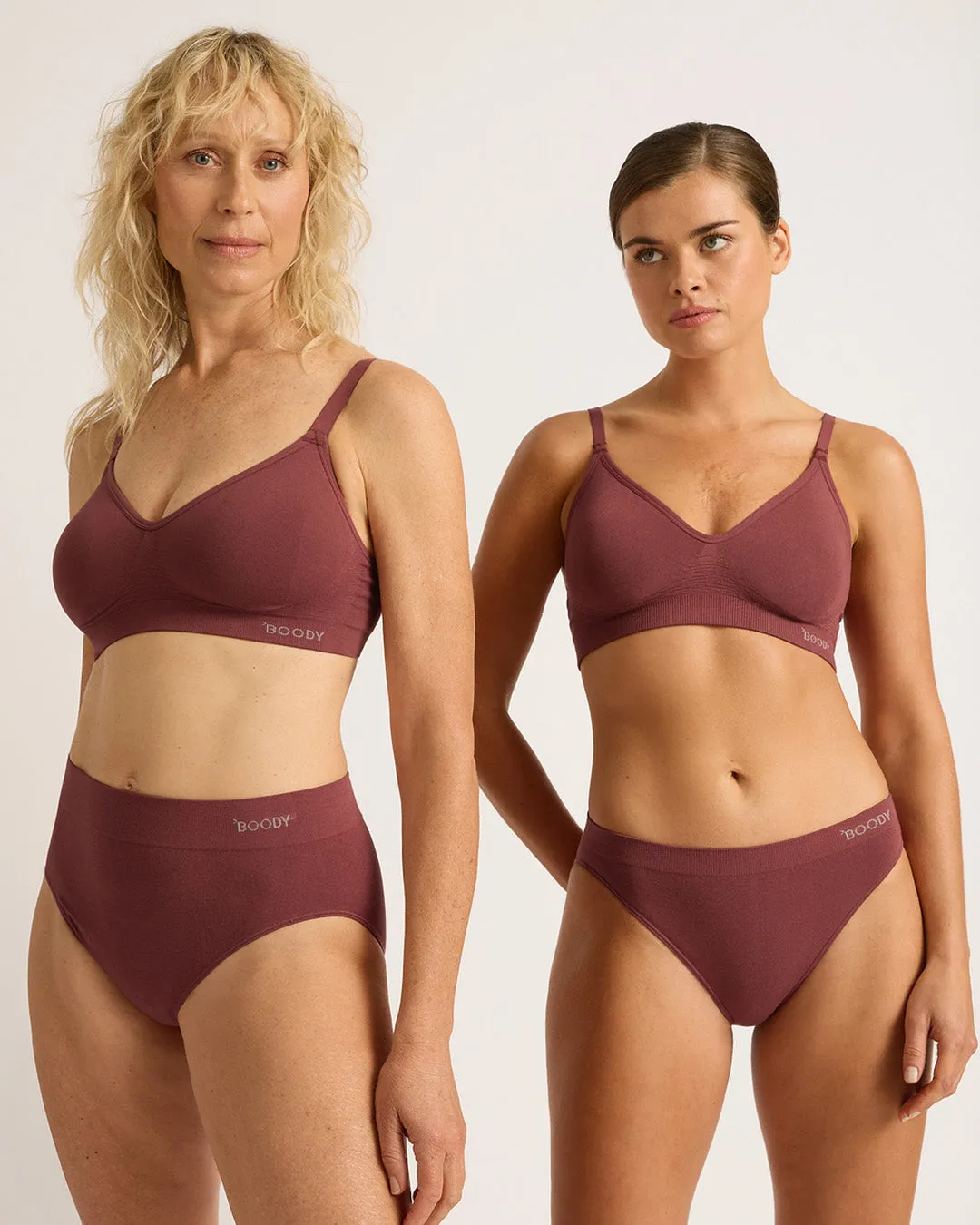 Wireless Full Bust T-Shirt Bra - Rosewood,Women Wear