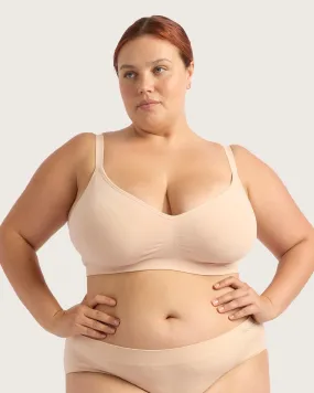 Wireless Full Bust T-Shirt Bra - Shell,Women Wear