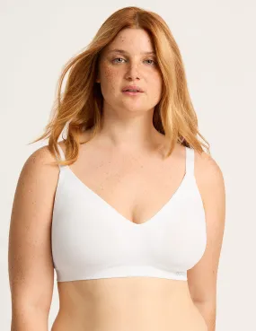 Wireless Full Bust T-Shirt Bra - White,Women Wear