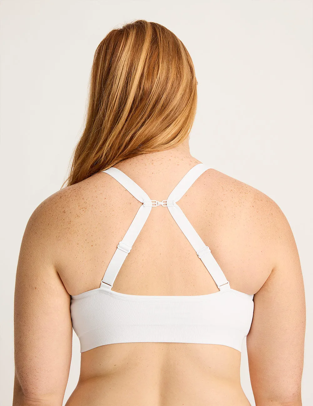 Wireless Full Bust T-Shirt Bra - White,Women Wear
