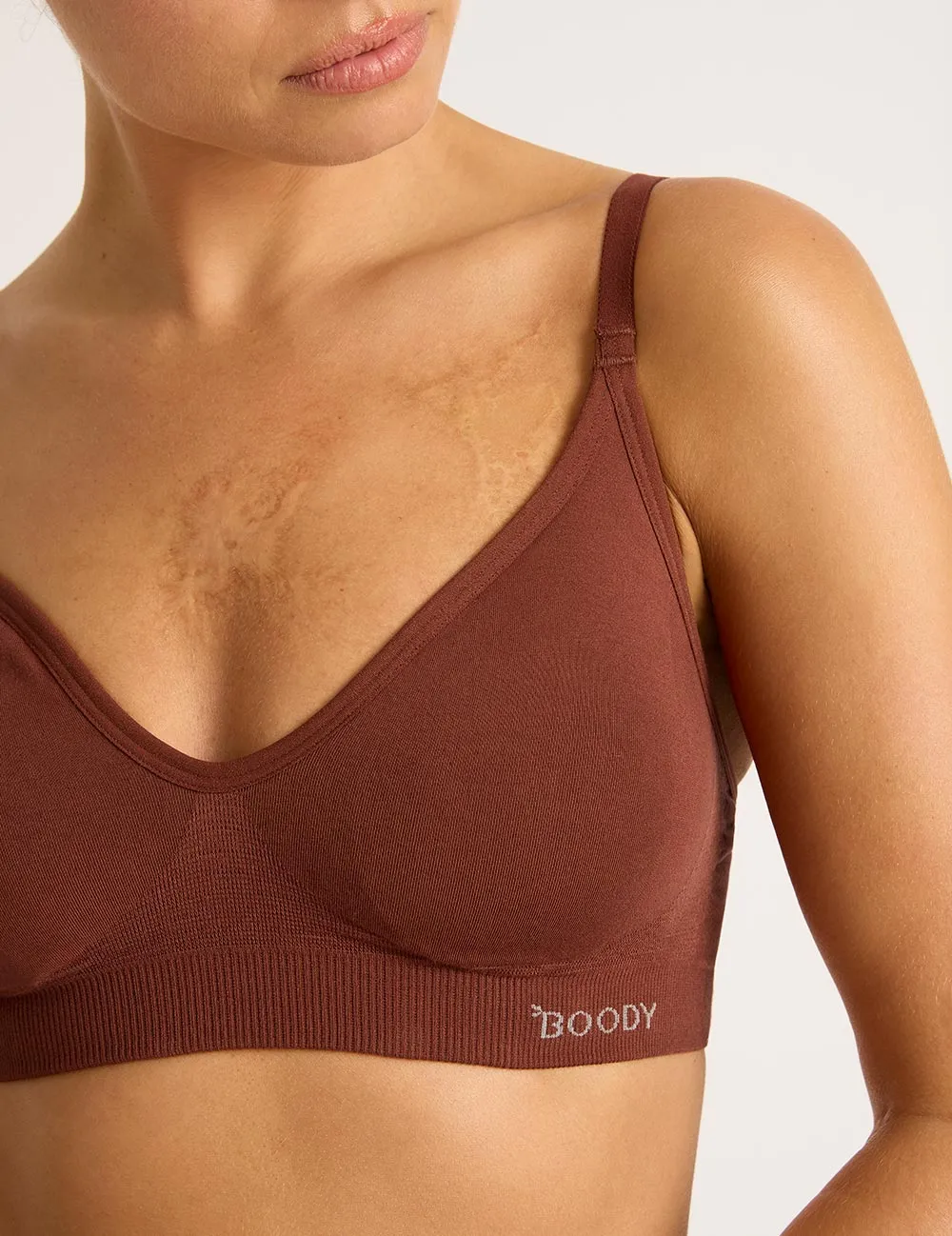 Wireless T-Shirt Bra - Rust,Women Wear