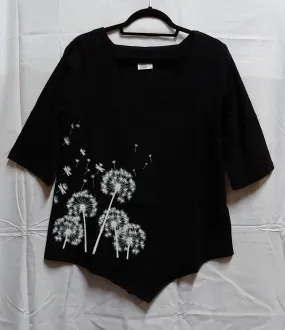Wish on Black Cotton Gauze Top,Women Wear
