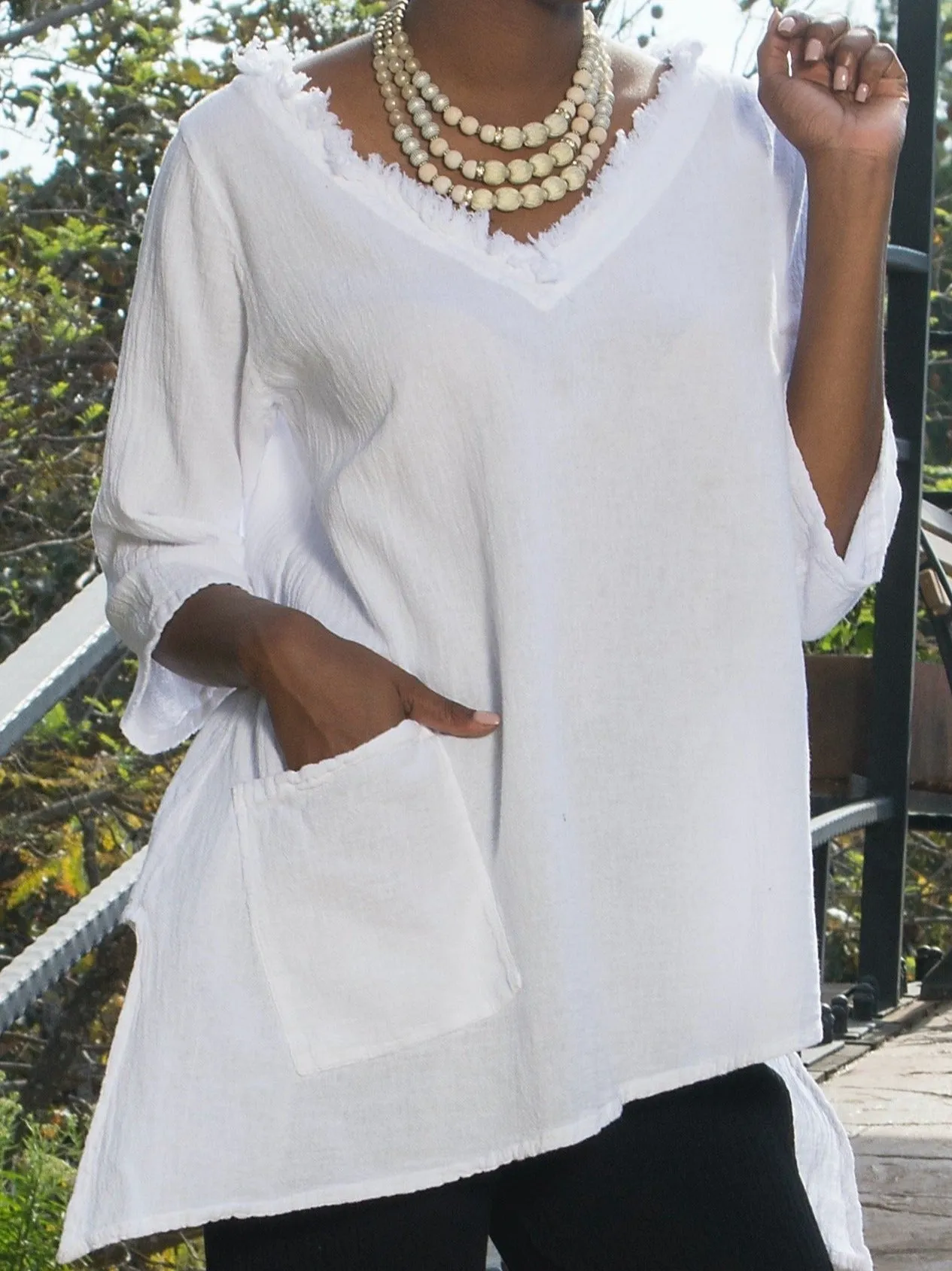 Zoe Top - Looser Fitting Comfort 100% Cotton Gauze,Women Wear